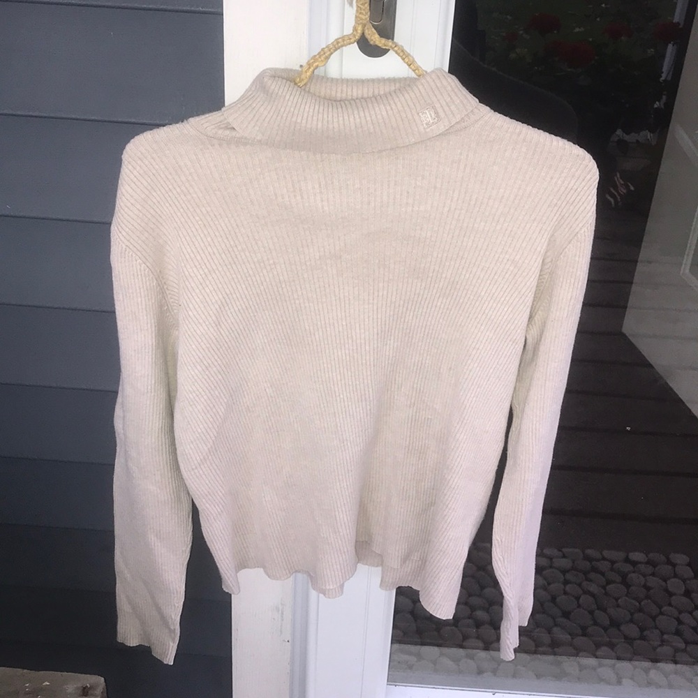 Ralph Lauren Tan turtleneck Ribbed Sweater M
